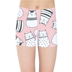 Cute Cats Cartoon Seamless-pattern Kids  Sports Shorts by Vaneshart