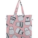 Cute Cats Cartoon Seamless-pattern Canvas Travel Bag View1