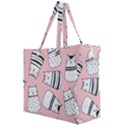 Cute Cats Cartoon Seamless-pattern Canvas Travel Bag View2