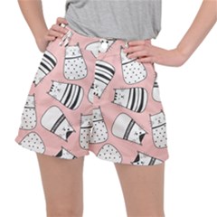 Cute Cats Cartoon Seamless-pattern Women s Ripstop Shorts by Vaneshart