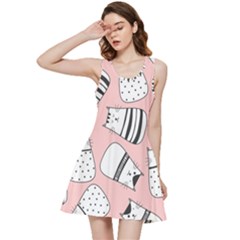 Cute Cats Cartoon Seamless-pattern Inside Out Racerback Dress by Vaneshart