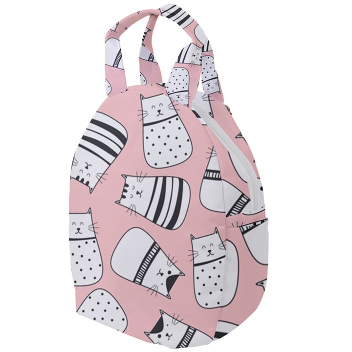 Cute Cats Cartoon Seamless-pattern Travel Backpack