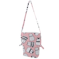 Cute Cats Cartoon Seamless-pattern Folding Shoulder Bag by Vaneshart