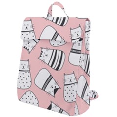 Cute Cats Cartoon Seamless-pattern Flap Top Backpack by Vaneshart