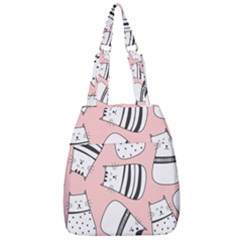 Cute Cats Cartoon Seamless-pattern Center Zip Backpack by Vaneshart