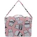 Cute Cats Cartoon Seamless-pattern Box Up Messenger Bag View3