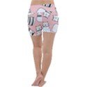 Cute Cats Cartoon Seamless-pattern Lightweight Velour Yoga Shorts View4