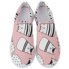 Cute Cats Cartoon Seamless-pattern Men s Slip On Sneakers by Vaneshart