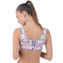 Cute Cats Cartoon Seamless-pattern Front Tie Bikini Top View2