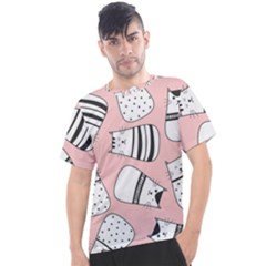 Cute Cats Cartoon Seamless-pattern Men s Sport Top