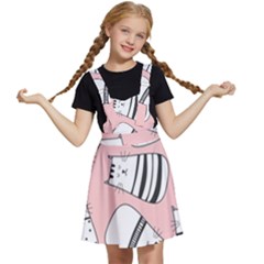 Cute Cats Cartoon Seamless-pattern Kids  Apron Dress