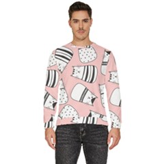 Cute Cats Cartoon Seamless-pattern Men s Fleece Sweatshirt by Vaneshart