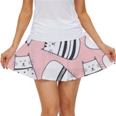 Cute Cats Cartoon Seamless-pattern Women s Skort by Vaneshart