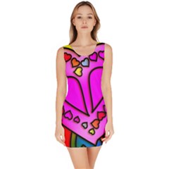 Stained Glass Love Heart Bodycon Dress by Vaneshart