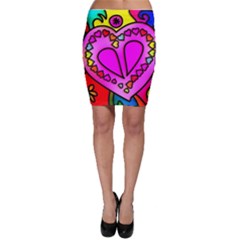 Stained Glass Love Heart Bodycon Skirt by Vaneshart