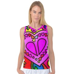 Stained Glass Love Heart Women s Basketball Tank Top by Vaneshart