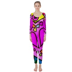 Stained Glass Love Heart Long Sleeve Catsuit by Vaneshart