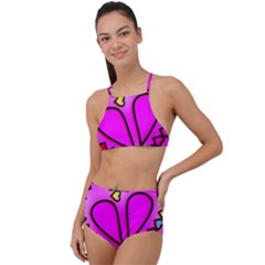 Stained Glass Love Heart High Waist Tankini Set by Vaneshart