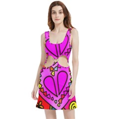 Stained Glass Love Heart Velour Cutout Dress by Vaneshart