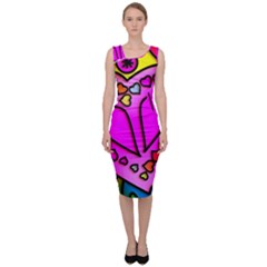 Stained Glass Love Heart Sleeveless Pencil Dress by Vaneshart