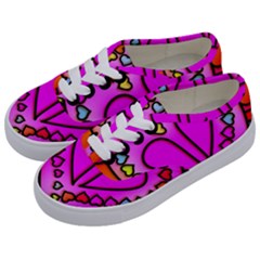 Stained Glass Love Heart Kids  Classic Low Top Sneakers by Vaneshart