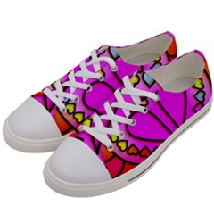 Stained Glass Love Heart Men s Low Top Canvas Sneakers by Vaneshart