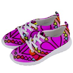 Stained Glass Love Heart Women s Lightweight Sports Shoes by Vaneshart