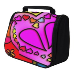 Stained Glass Love Heart Full Print Travel Pouch (small) by Vaneshart