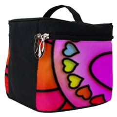 Stained Glass Love Heart Make Up Travel Bag (small) by Vaneshart