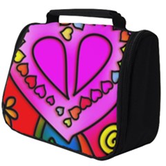 Stained Glass Love Heart Full Print Travel Pouch (big) by Vaneshart