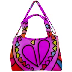 Stained Glass Love Heart Double Compartment Shoulder Bag by Vaneshart