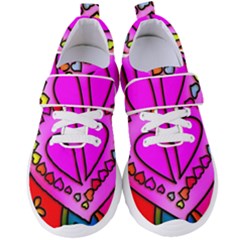 Stained Glass Love Heart Women s Velcro Strap Shoes by Vaneshart