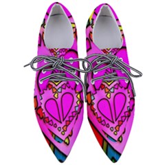 Stained Glass Love Heart Pointed Oxford Shoes by Vaneshart