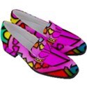 Stained Glass Love Heart Women s Chunky Heel Loafers View3