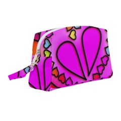 Stained Glass Love Heart Wristlet Pouch Bag (medium) by Vaneshart