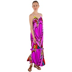 Stained Glass Love Heart Cami Maxi Ruffle Chiffon Dress by Vaneshart