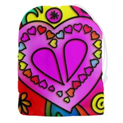 Stained Glass Love Heart Drawstring Pouch (3xl) by Vaneshart