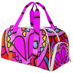 Stained Glass Love Heart Burner Gym Duffel Bag by Vaneshart