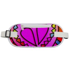 Stained Glass Love Heart Rounded Waist Pouch by Vaneshart