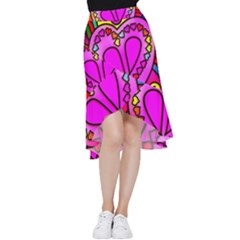 Stained Glass Love Heart Frill Hi Low Chiffon Skirt by Vaneshart