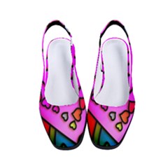 Stained Glass Love Heart Women s Classic Slingback Heels by Vaneshart