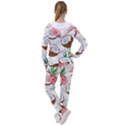 Seamless Pattern Coconut Piece Palm Leaves With Pink Hibiscus Women s Tracksuit View2