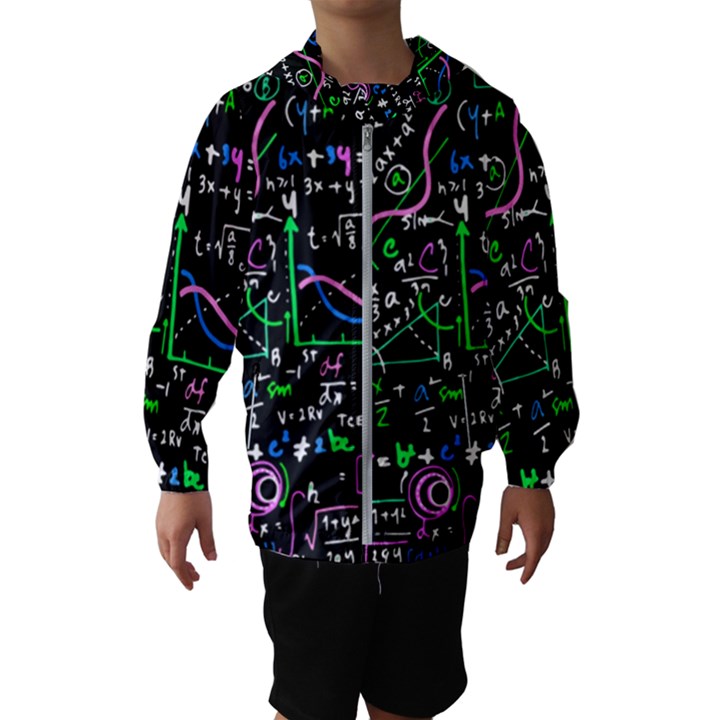 Math-linear-mathematics-education-circle-background Kids  Hooded Windbreaker