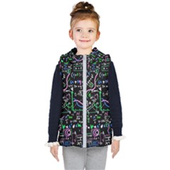 Math-linear-mathematics-education-circle-background Kids  Hooded Puffer Vest by Vaneshart