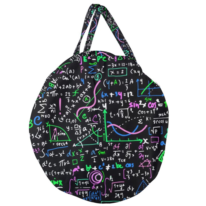 Math-linear-mathematics-education-circle-background Giant Round Zipper Tote