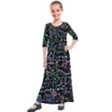 Math-linear-mathematics-education-circle-background Kids  Quarter Sleeve Maxi Dress View1