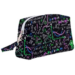 Math-linear-mathematics-education-circle-background Wristlet Pouch Bag (large) by Vaneshart