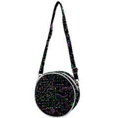 Math-linear-mathematics-education-circle-background Crossbody Circle Bag by Vaneshart