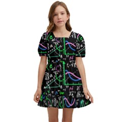 Math-linear-mathematics-education-circle-background Kids  Short Sleeve Dolly Dress by Vaneshart