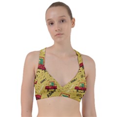 Childish-seamless-pattern-with-dino-driver Sweetheart Sports Bra by Vaneshart